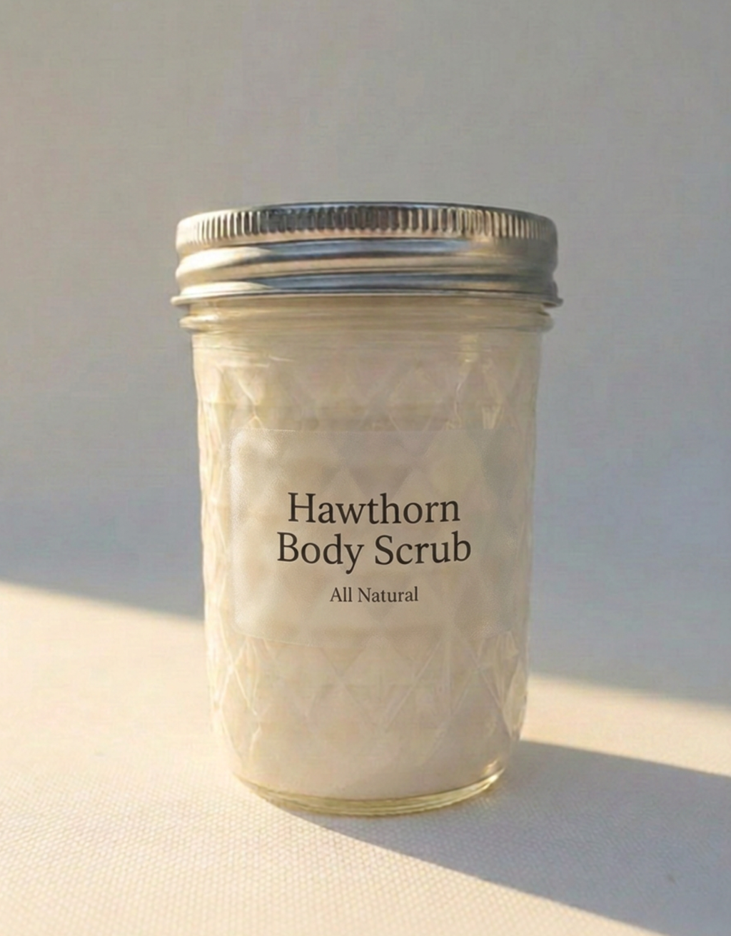 Herbal Hawthorn Vegan Body Scrub, Emulsified & Exfoliating