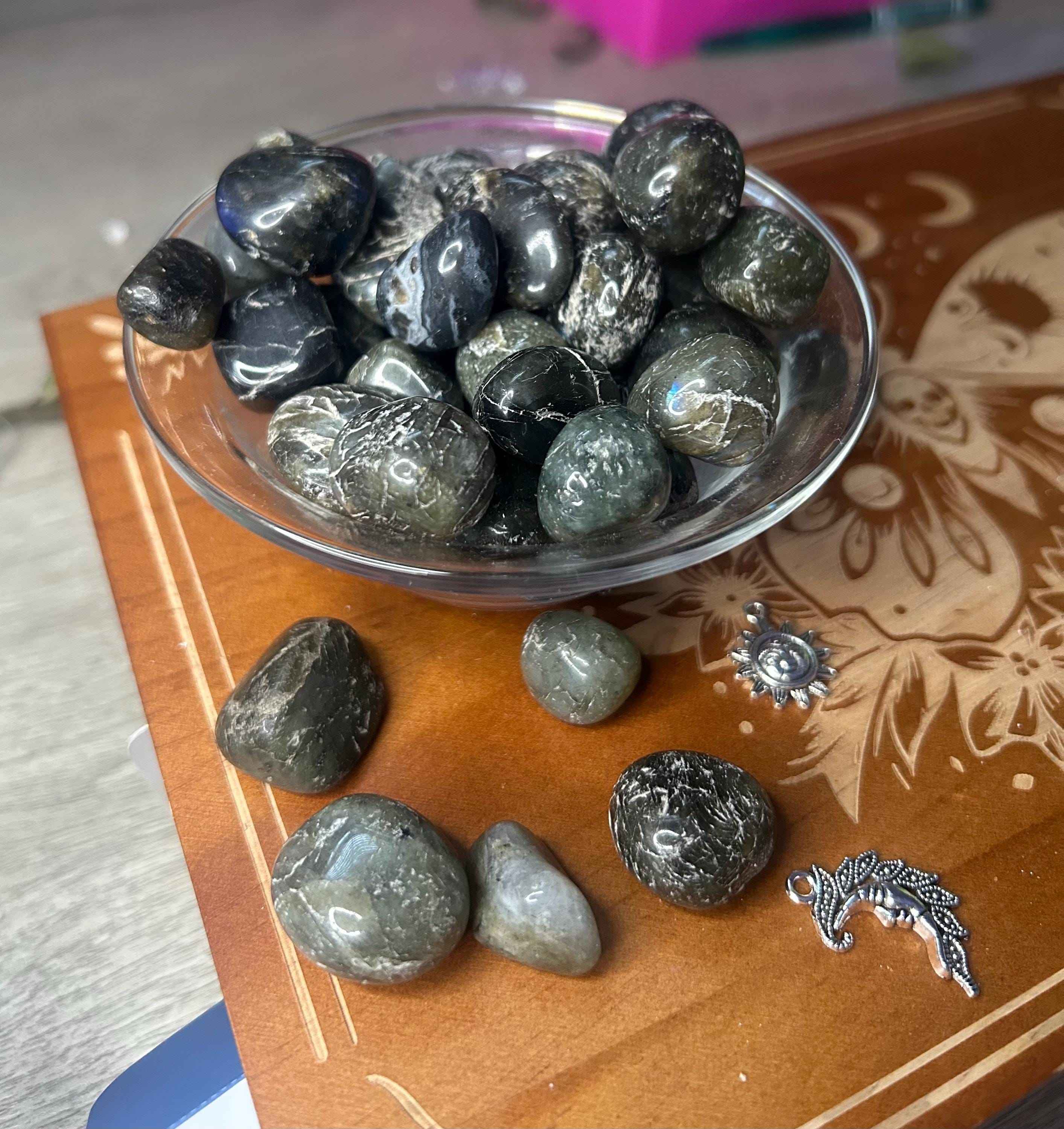 Labradorite Reiki Infused Polished Labradorite Tumbled Authentic Crystal
