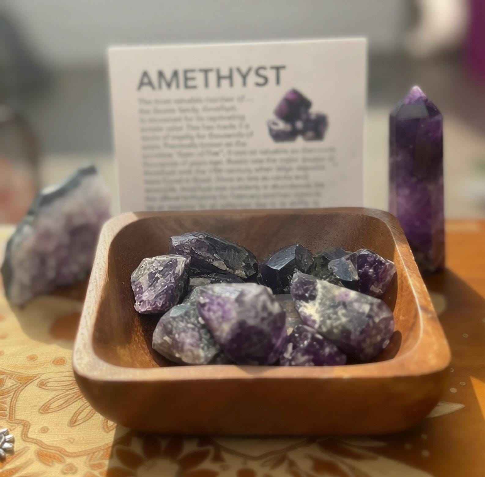 Raw Amethyst Crystals | Natural Brazilian Gemstone, Intuitive, Tranquil (24 cm)