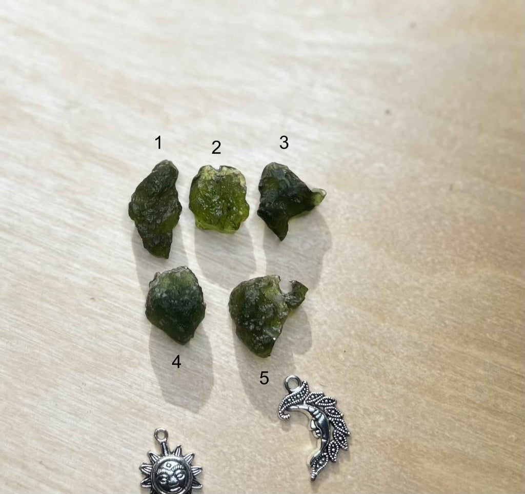 Authentic Moldavite Raw Crystal, Certified Czech Tektite Stone 2.5 g