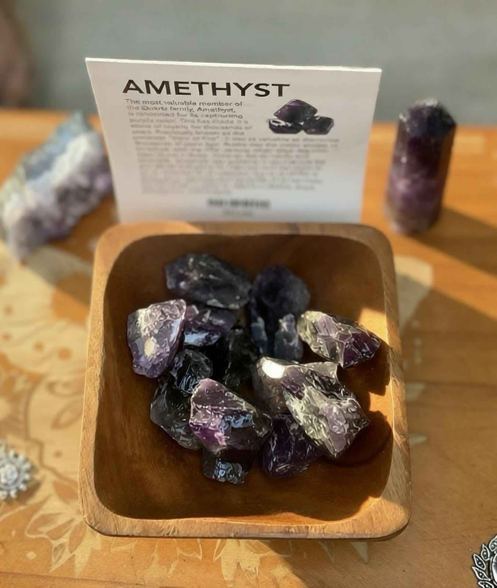 Raw Amethyst Crystals | Natural Brazilian Gemstone, Intuitive, Tranquil (24 cm)
