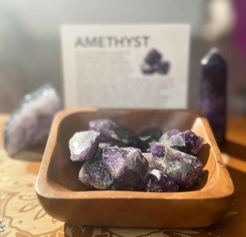 Raw Amethyst Crystals | Natural Brazilian Gemstone, Intuitive, Tranquil (24 cm)