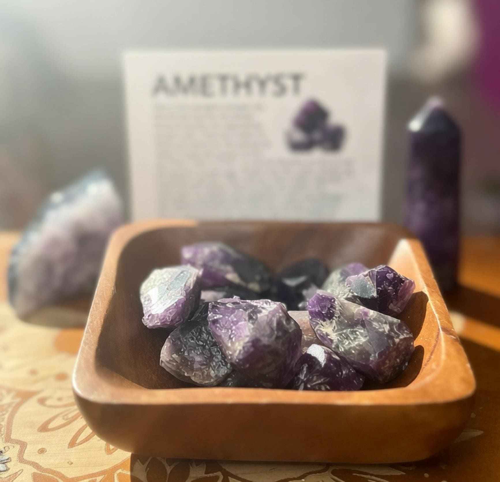 Raw Amethyst Crystals | Natural Brazilian Gemstone, Intuitive, Tranquil (24 cm)