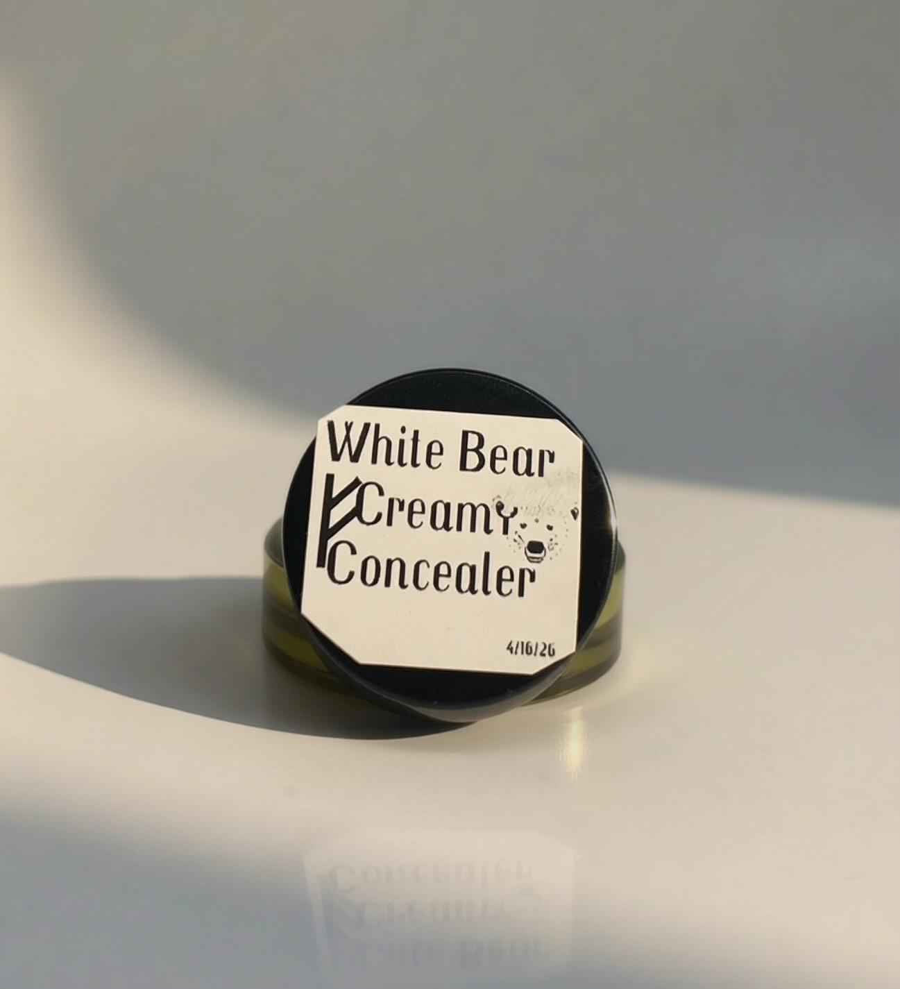 White Bear Creamy Concealer | Natural Herbal Mineral Makeup, Full Coverage Foundation |.5g