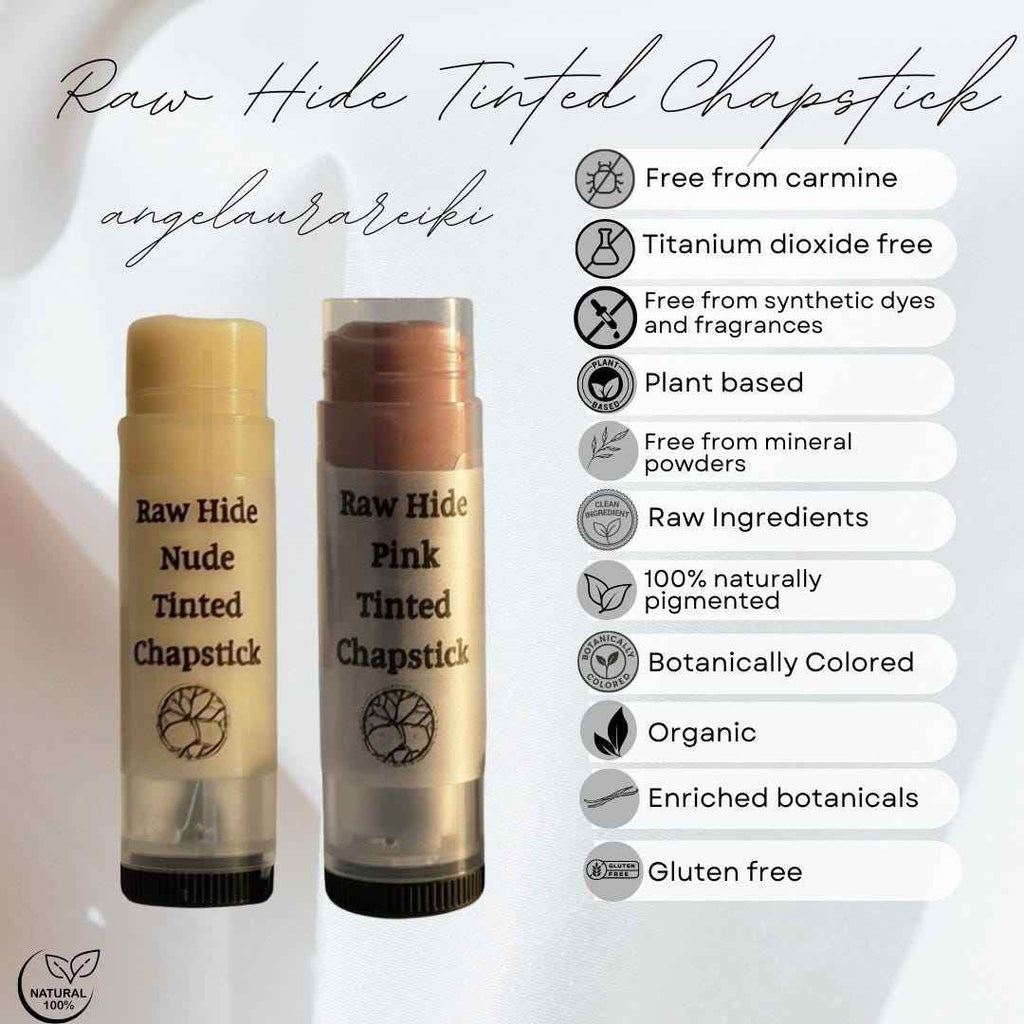 Raw Hide Tinted Chapstick | Nude and/or Pink | Organic Plant-Based Moisturizer | Lip Balm | Botanical Sheer Tint | Gift Idea