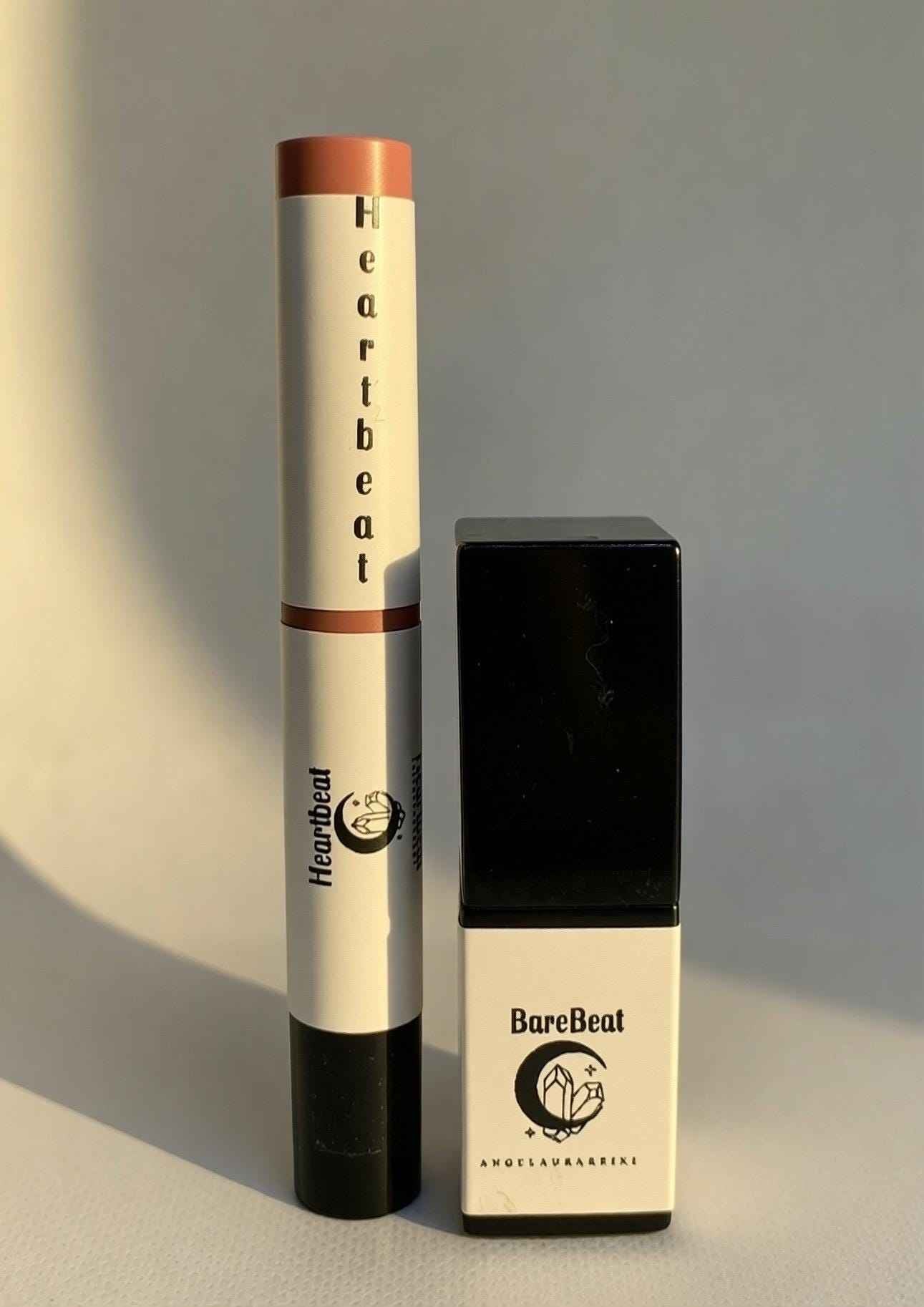 angelaurareiki Botanical Lipstick Collection | BareBeat (Nude) Heartbeat (Red) - Organic Natural | Titanium Dioxide Free | Carmine Free