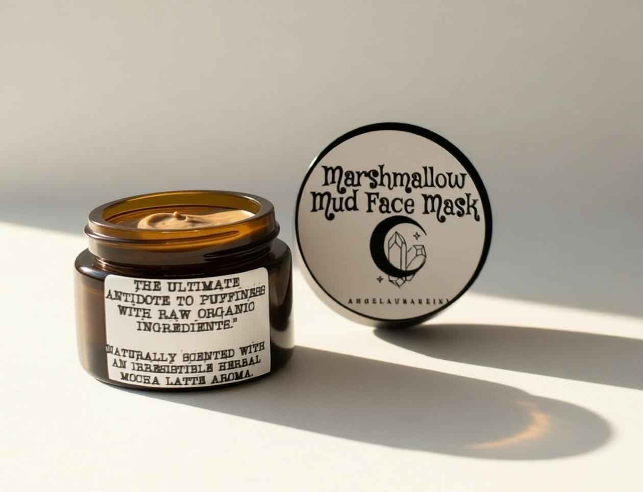 Marshmallow Mud Face Mask | Organic Botanical Clay, Depuffing, Clarifying, Exfoliating Formula