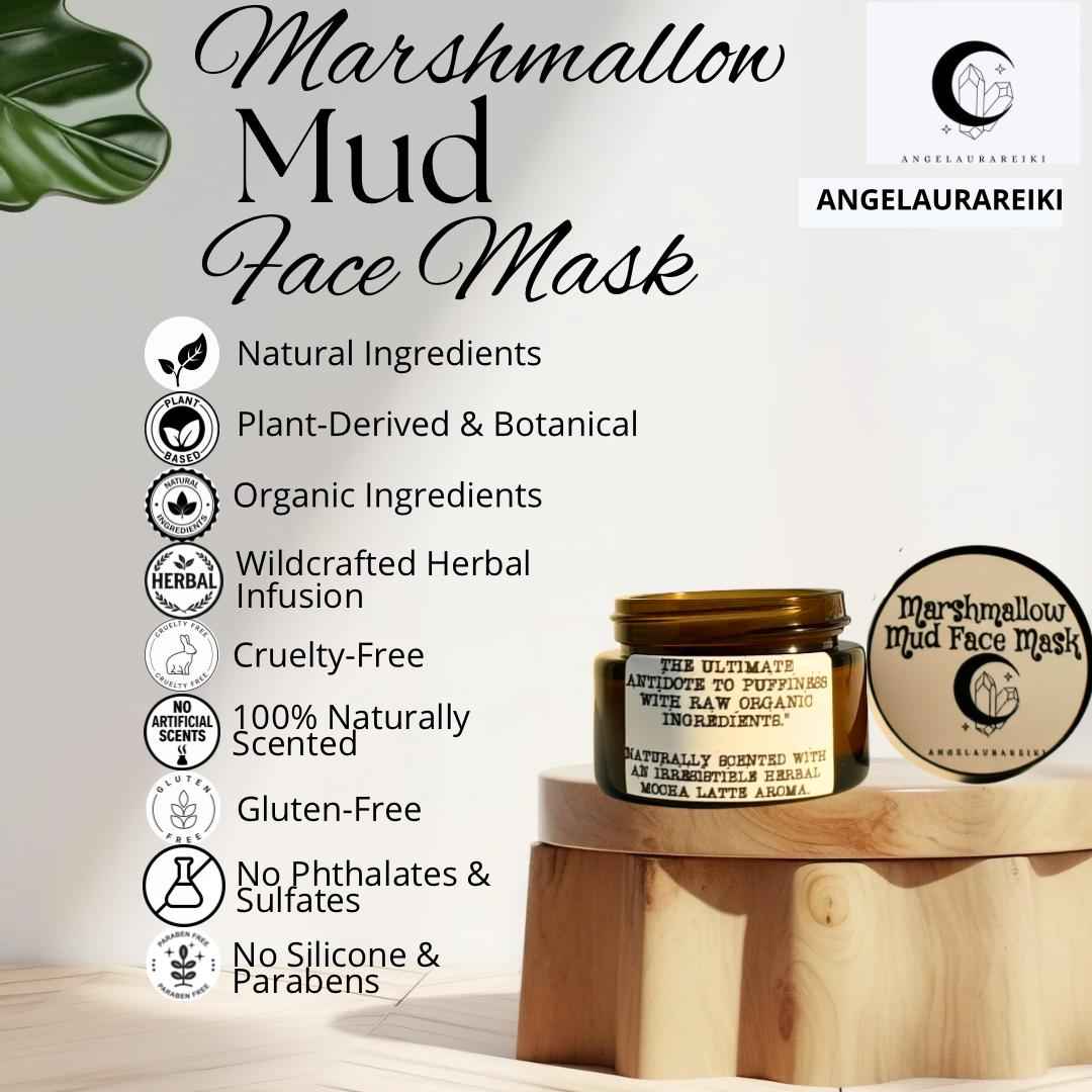 Marshmallow Mud Face Mask | Organic Botanical Clay, Depuffing, Clarifying, Exfoliating Formula