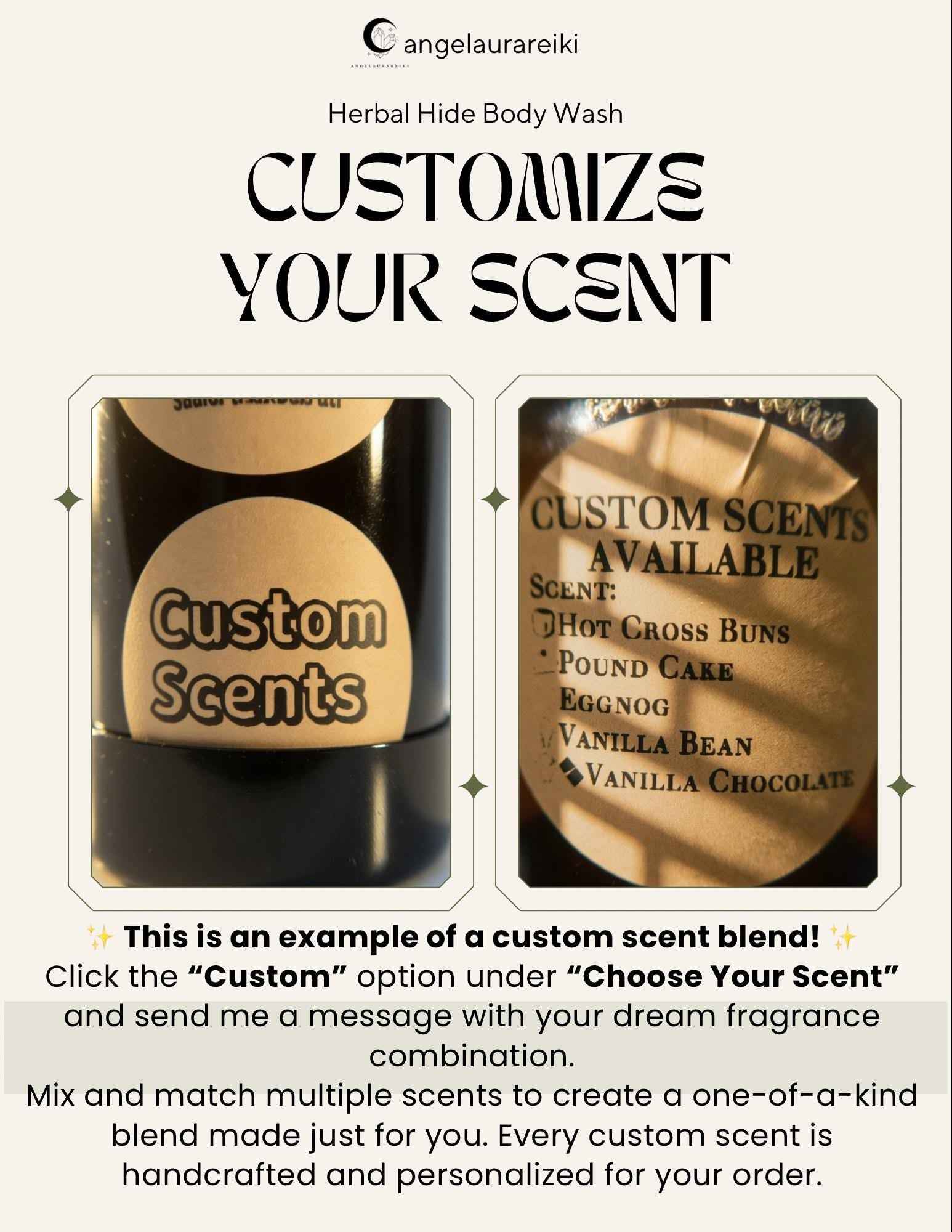 Herbal Hide Body Wash | CUSTOM SCENTS | Vegan & Organic | Botanical Body Wash | Choose Your Scent | Plant-Based Body Soap |
