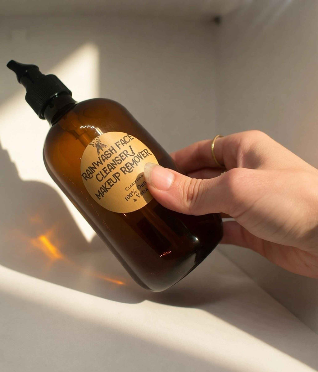 Rainwash Face Cleanser / Makeup Remover, Vegan & Organic Face Wash, Clarifying, Raw Ingredients, Advanced 2-in-1 Formula, Choose Your Scent