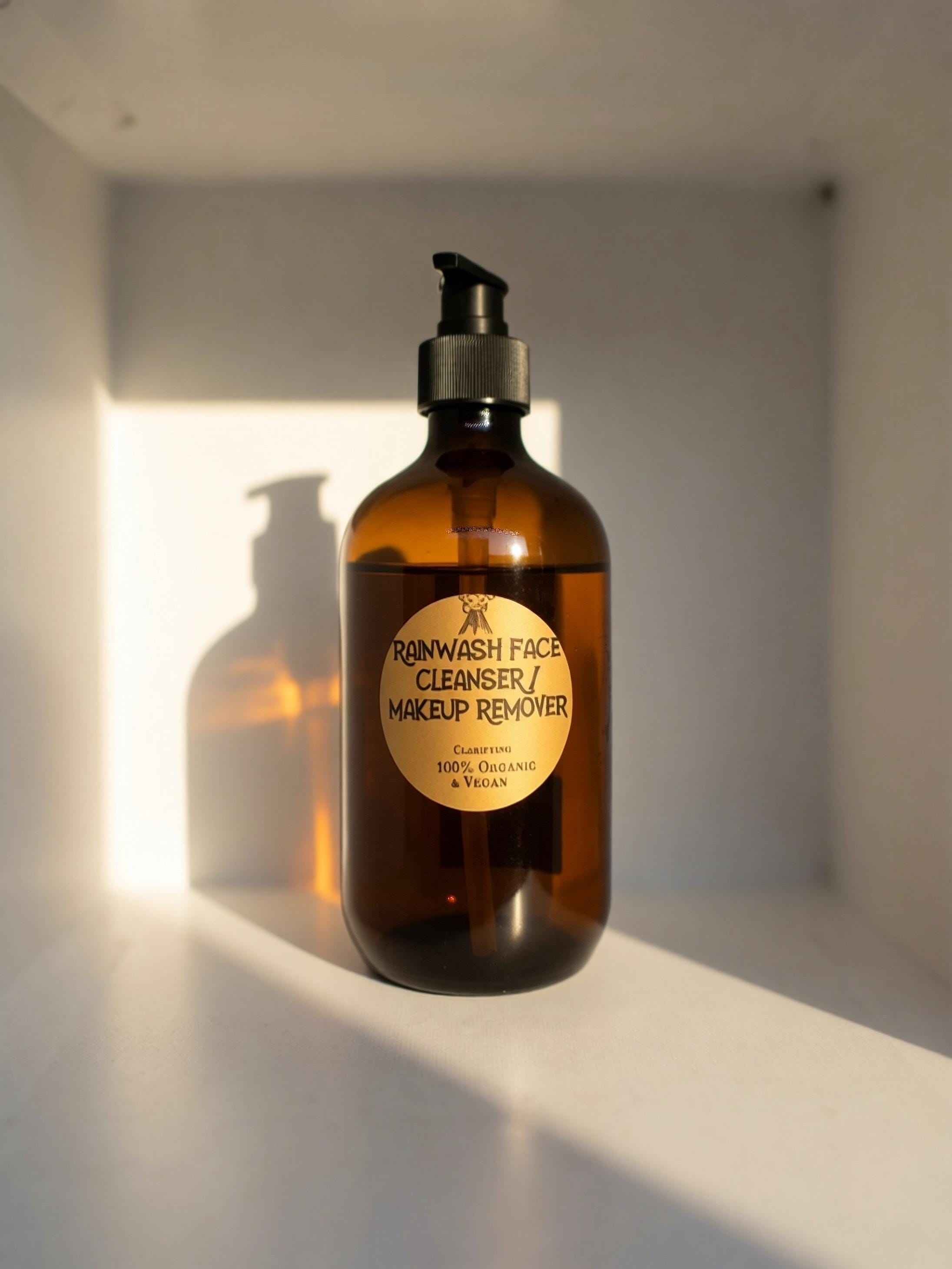Rainwash Face Cleanser / Makeup Remover, Vegan & Organic Face Wash, Clarifying, Raw Ingredients, Advanced 2-in-1 Formula, Choose Your Scent