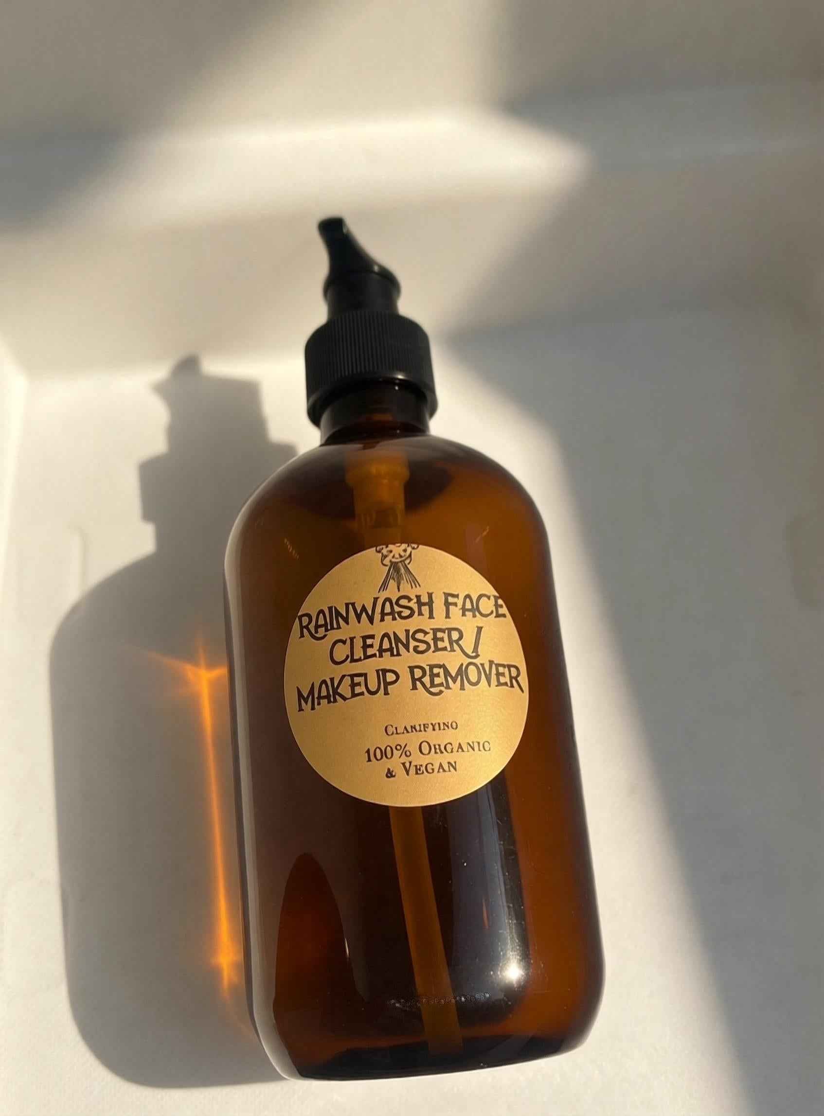 Rainwash Face Cleanser / Makeup Remover, Vegan & Organic Face Wash, Clarifying, Raw Ingredients, Advanced 2-in-1 Formula, Choose Your Scent