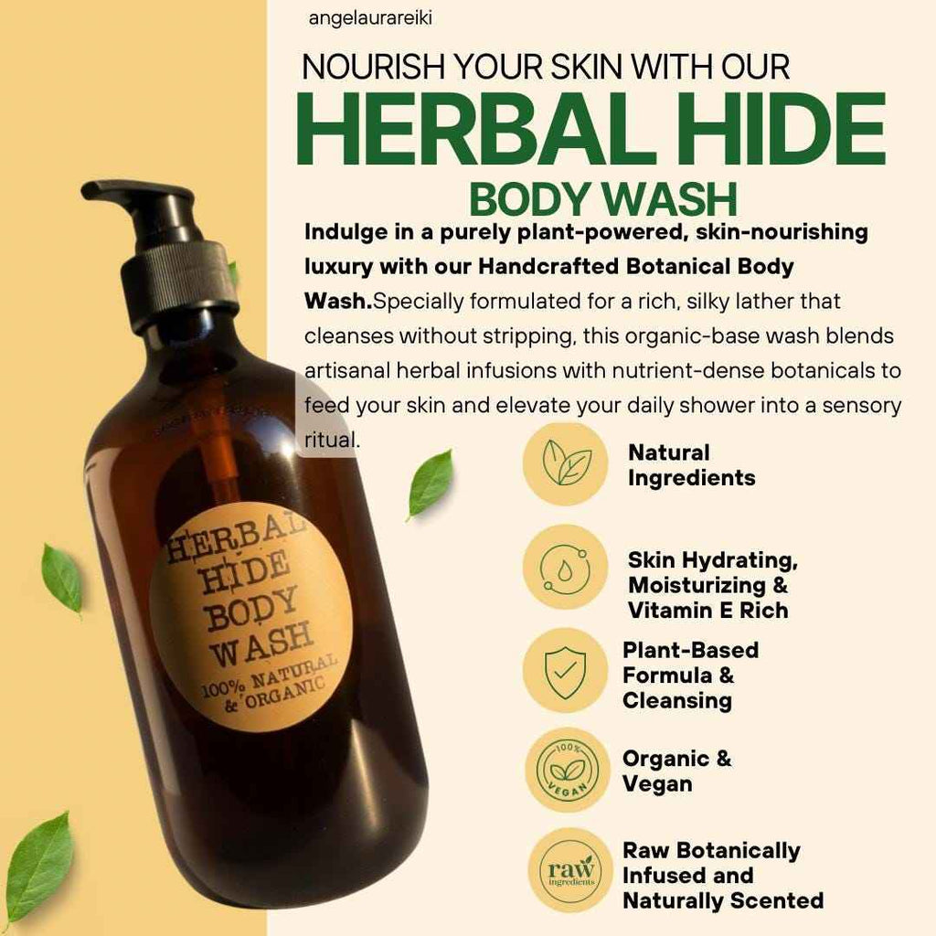 Herbal Hide Body Wash | CUSTOM SCENTS | Vegan & Organic | Botanical Body Wash | Choose Your Scent | Plant-Based Body Soap |