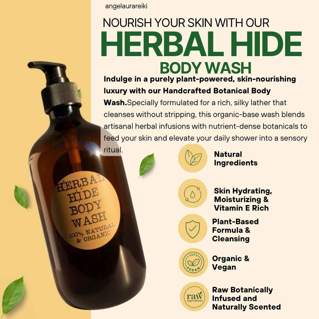 Herbal Hide Body Wash | CUSTOM SCENTS | Vegan & Organic | Botanical Body Wash | Choose Your Scent | Plant-Based Body Soap |