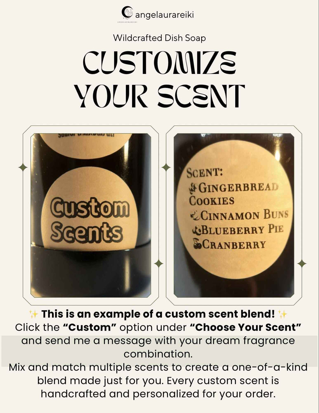 Wildcrafted Dish Soap  CUSTOM SCENTS  Ultra Concentrated  Organic Raw Plant-Based Ingredients - Botanical Cleansing